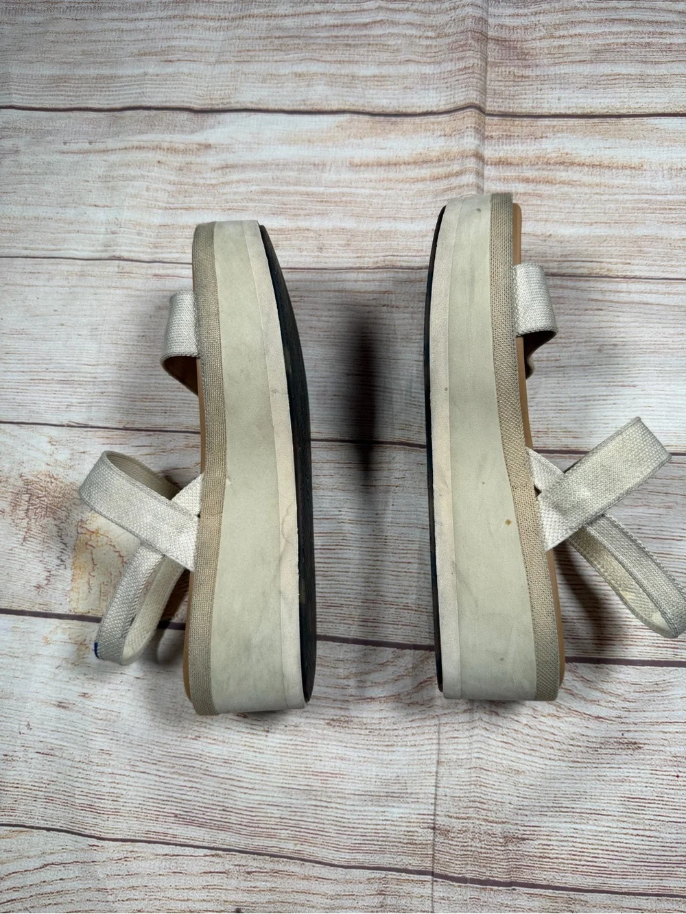 Rothy's Women's Neutral Beige-Taupe Slingback Wedge Sandals